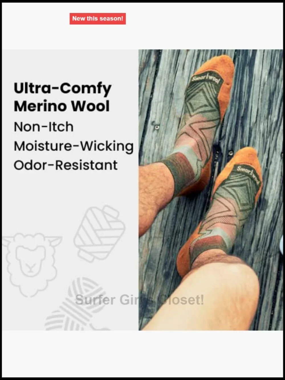 Merino Wool Light Cushion Crew Hiking Socks 3-Pack